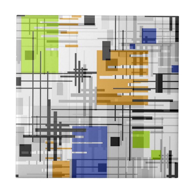 Carreau formes géométriques modernes Abstraites rayées (Devant)