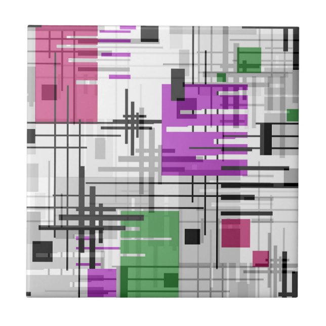 Carreau formes géométriques modernes Abstraites rayées (Devant)