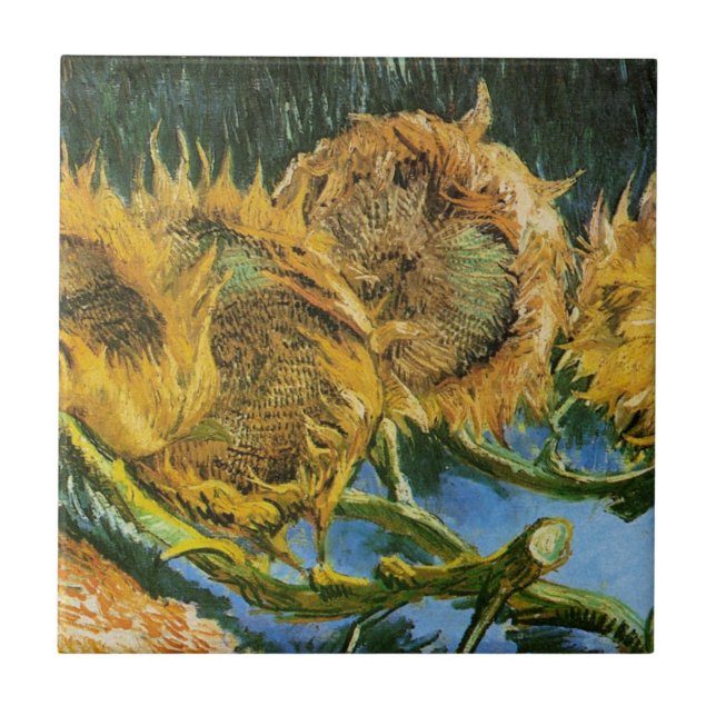 Carreau Four Cut Sunflowers par Vincent van Gogh (Devant)