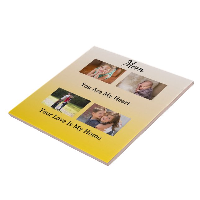 Carreau Four Photo Layout – Cream & Gold Tribute (Côté)