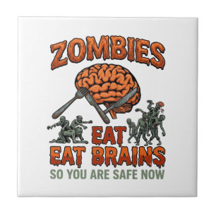 Carreau Fourchette Couteau Cerveau Halloween Manger Cervea