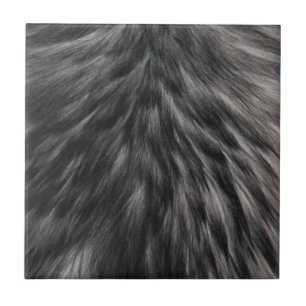 Carreau Fourrure Faux de luxe Imprimé noir Gris Mink Cheve