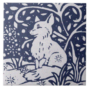 Carreau Fox Blue Grey Granit Pierre Bois Animal Art