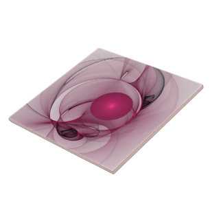 Carreau Fractale balançante, Art abstrait moderne rose bai