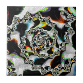 Carreau Fractale spirale Abstraite multicolore psychédéliq