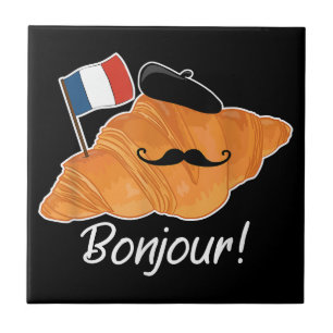 Carreau Français Croissant Lover France Drapeau Francophil