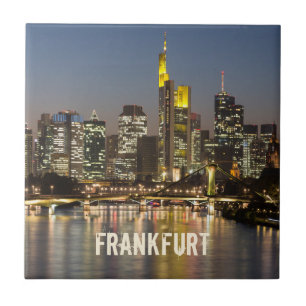 Carreau Francfort Skyline Allemagne Souvenir Vintage cadea