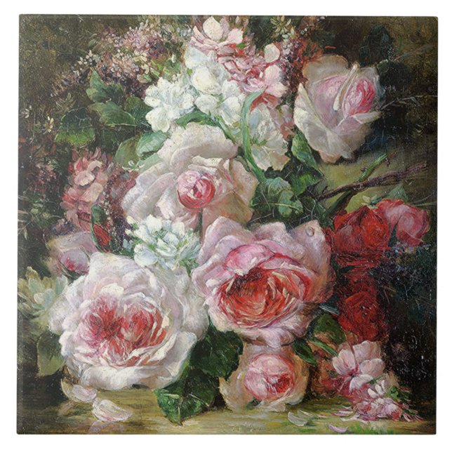 Carreau Frans Verhas Bouquet Vintage Rose (Devant)