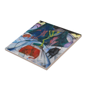 Carreau Franz Marc Bison en hiver (bison rouge)