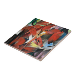 Carreau Franz Marc Célèbre Peinture Les Renards (1913)