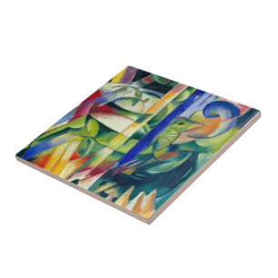 Carreau Franz Marc Célèbre peinture Petites chèvres de mon
