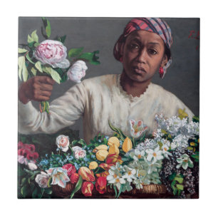 Carreau Frédéric Bazille - Jeune femme aux pivoines