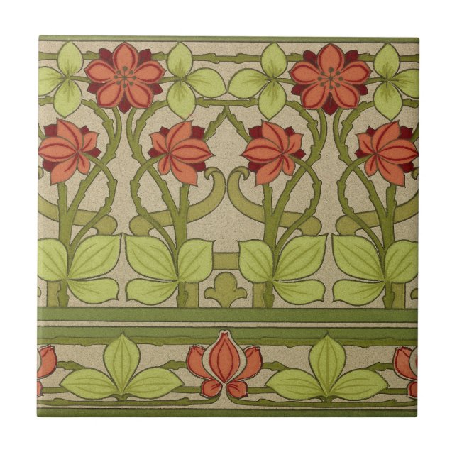 Carreau Frieze Bordure Art Nouveau Floral (Devant)