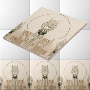 Carreau Frieze vintage Tulipes Art Nouveau