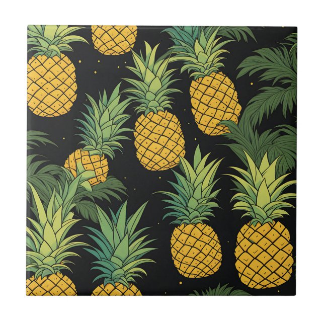 Carreau Fruit ananas noir (Devant)