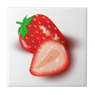 Carreau Fruit fraise personnalisable Modèle d'image blanc
