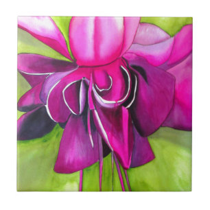 Carreau Fuchsia pop art watercolour flower