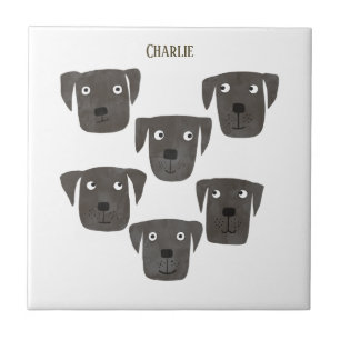 Carreau Fun Black Labrador Retriever Chien Nom Personnalis