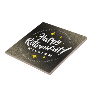 Carreau Fun Gold Glitter Stars Retirement New Adventures