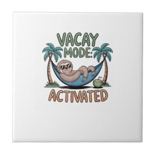 Carreau Fun sloth Mode Vacances Activé Vacances chill vi