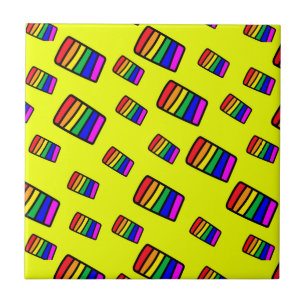 Carreau Funky Neon Rainbow Block Motif
