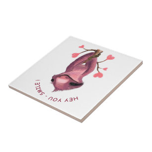 Carreau Funny Romantic Sloth Smile Ceramic Tile