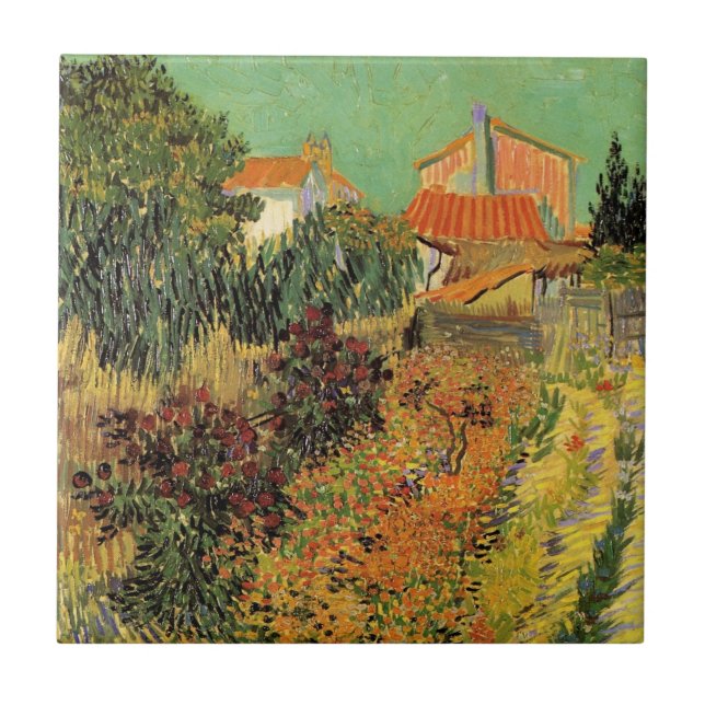 Carreau Garden Behind a House par Vincent van Gogh (Devant)
