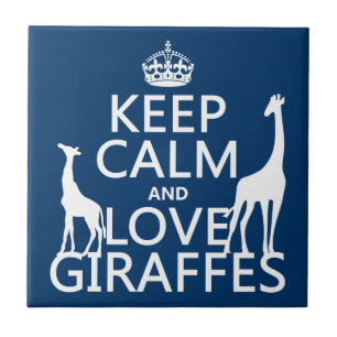 Carreau Gardez le calme et aimez les girafes - toutes les