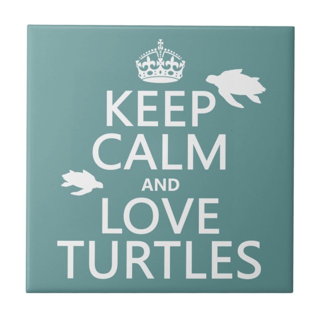 Carreau Gardez le calme et aimez les tortues (Devant)