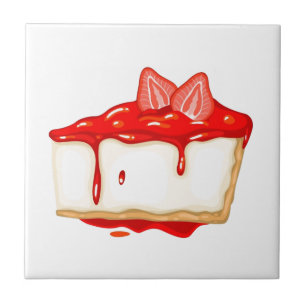 Carreau Gâteau délicieux aux fromages aux fraises