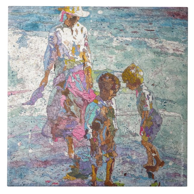 Carreau Gathering Light © – Fine Art Ceramic Tile (Devant)