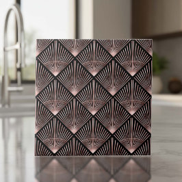 Carreau Gatsby Rose Gold Art Deco Éventail Motif ID1188