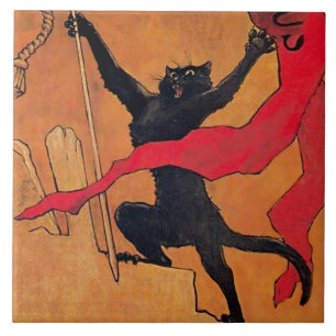 Carreau « Gaudeamus Cat » de Theophile Steinlen