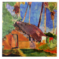 Gauguin - Cabine de chaume sous les palmiers