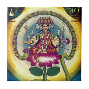 Carreau Gayatri Mantra (personnification en tant que déess