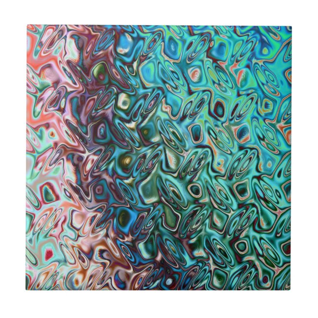 Carreau Gel abstrait bleu liquide (Devant)