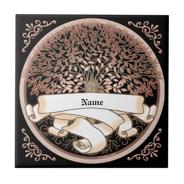 Carreau Genealogy Family Tree Nom de famille tuile personn (Devant)