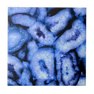 Carreau Géodes Agate Quartz Bleu