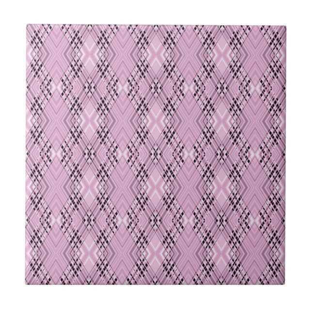 Carreau Geometric pattern retro pink diamonds (Devant)