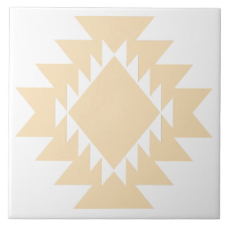 Carreau Géométrique amérindien du Sud-Ouest blanc et beige