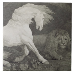 Carreau George Stubbs qu'un cheval a effrayé par un
