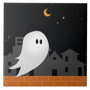 Carreau Ghost en ville halloween concept éffrayant