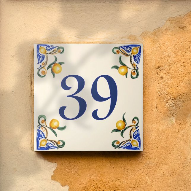 Carreau Giardino dei Limoni – House Number Ceramic Tile (Créateur téléchargé)