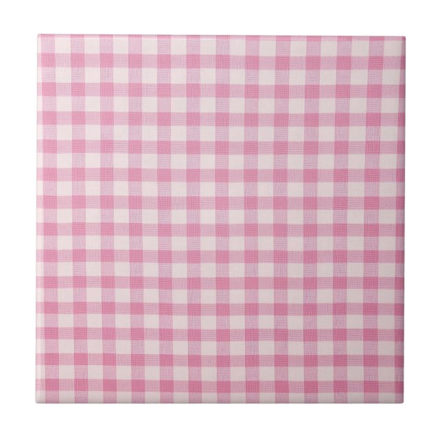 Carreau Gingham Rose Bébé (Devant)
