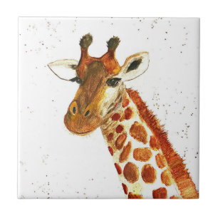 Carreau Girafe aquarelle animaux Safari African Jungle