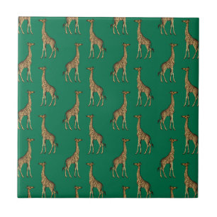 Carreau Girafe Mammalian Émeraude Green Wild Animal Afric