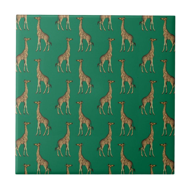 Carreau Giraffe Mammifère Emeraude Vert Animal sauvage Afr (Devant)