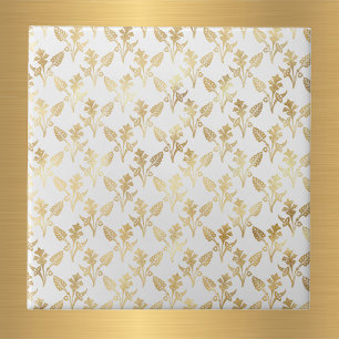 Carreau Glam Gold Floral Blanc