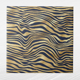 Carreau Glam Gold Tiger Print Navy Blue