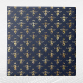 Carreau Glam Navy Blue Gold Bees Crown